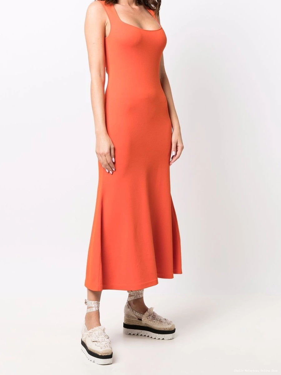 Affordable sleeveless flared dress Stella Women McCartney square-neck 0630